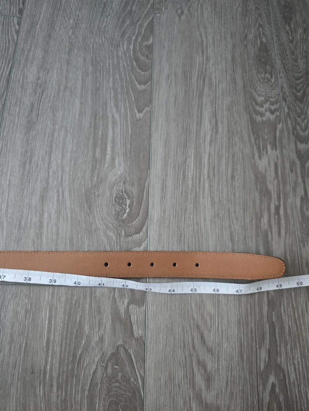 Brown Leather Belt Men's 44 Gold Buckle Genuine Dress Classic Made In Canada